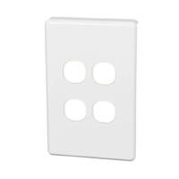 CLI Classic, C2000 Series, Switch Grid Plate and Cover, 4 Gang, Less Mechanism, White