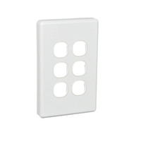 Classic C2000 Series, Switch Grid Plate and Cover, 6 Gang White Electric